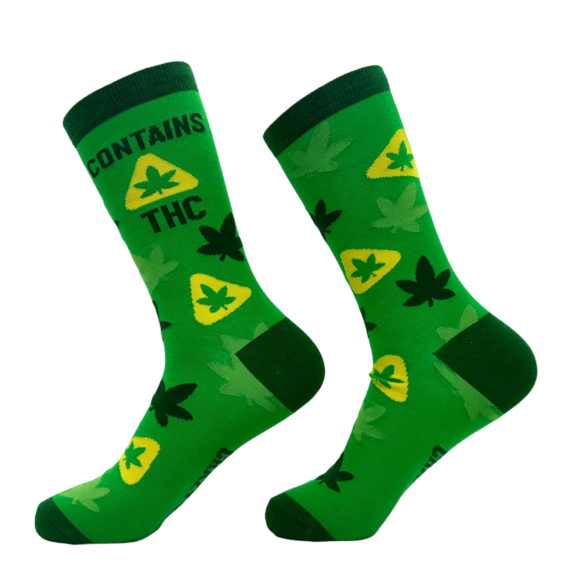 Funny Green - Contains THC Men's Contains THC Sock Nerdy 420 sarcastic Tee