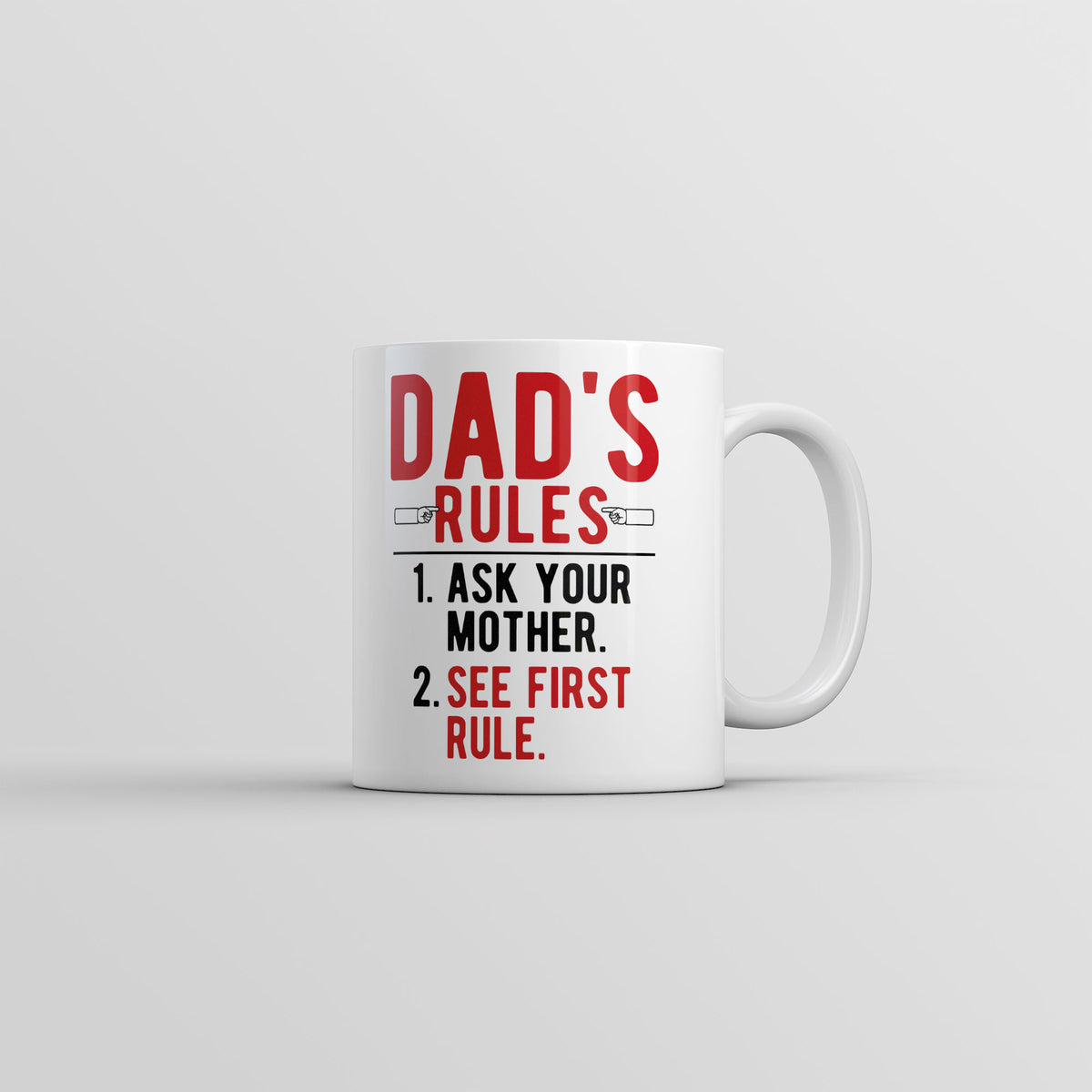 Funny White Dads Rules Coffee Mug Nerdy Father&#39;s Day sarcastic Tee