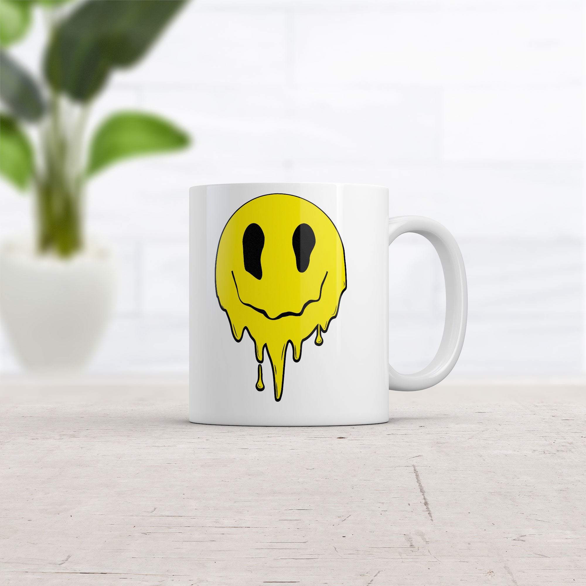 Funny White Dripping Smile Coffee Mug Nerdy Sarcastic Tee