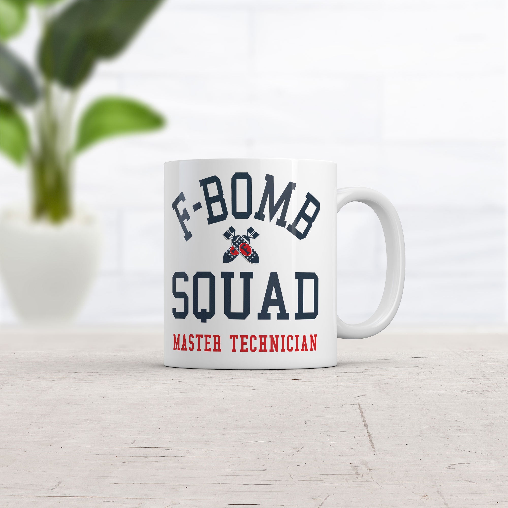 Funny White F Bomb Squad Coffee Mug Nerdy sarcastic Tee