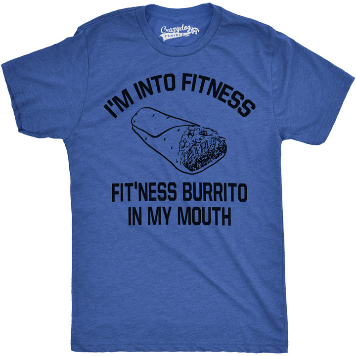 Funny Heather Royal Fitness Burrito Mens T Shirt Nerdy Fitness Food Tee