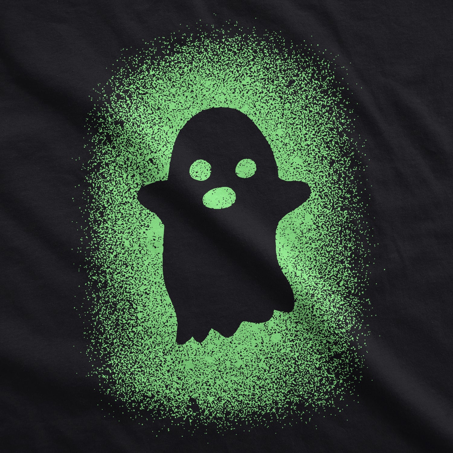Funny Black Glowing Ghost Mens T Shirt Nerdy Halloween Tee