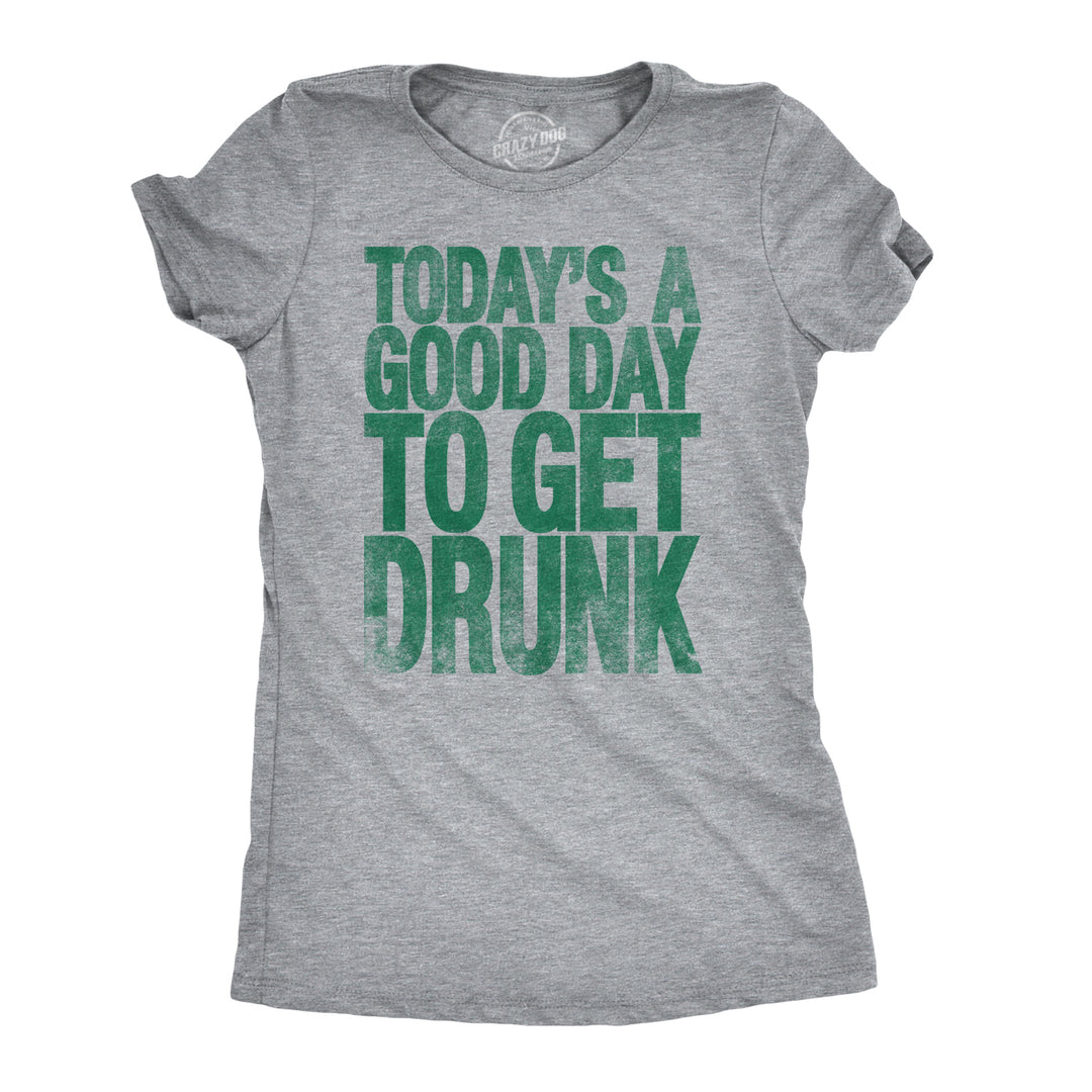Funny Light Heather Grey - Good Day Womens T Shirt Nerdy Saint Patrick's Day Beer Drinking Tee