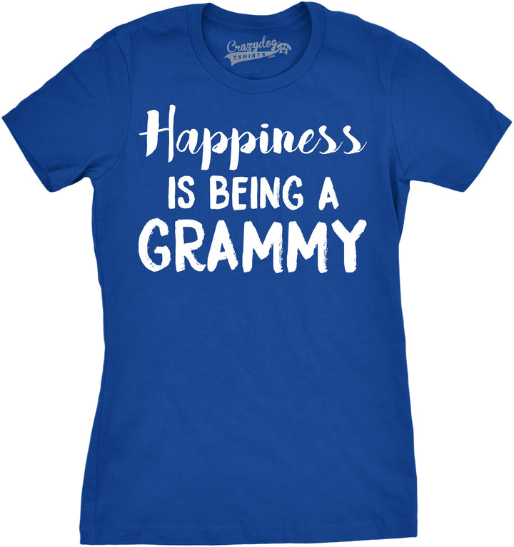 Funny Heather Royal Happiness Is Being A Grammy Womens T Shirt Nerdy Mother's Day Grandmother Tee