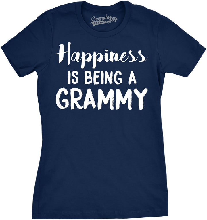 Funny Navy Happiness Is Being A Grammy Womens T Shirt Nerdy Mother's Day Grandmother Tee
