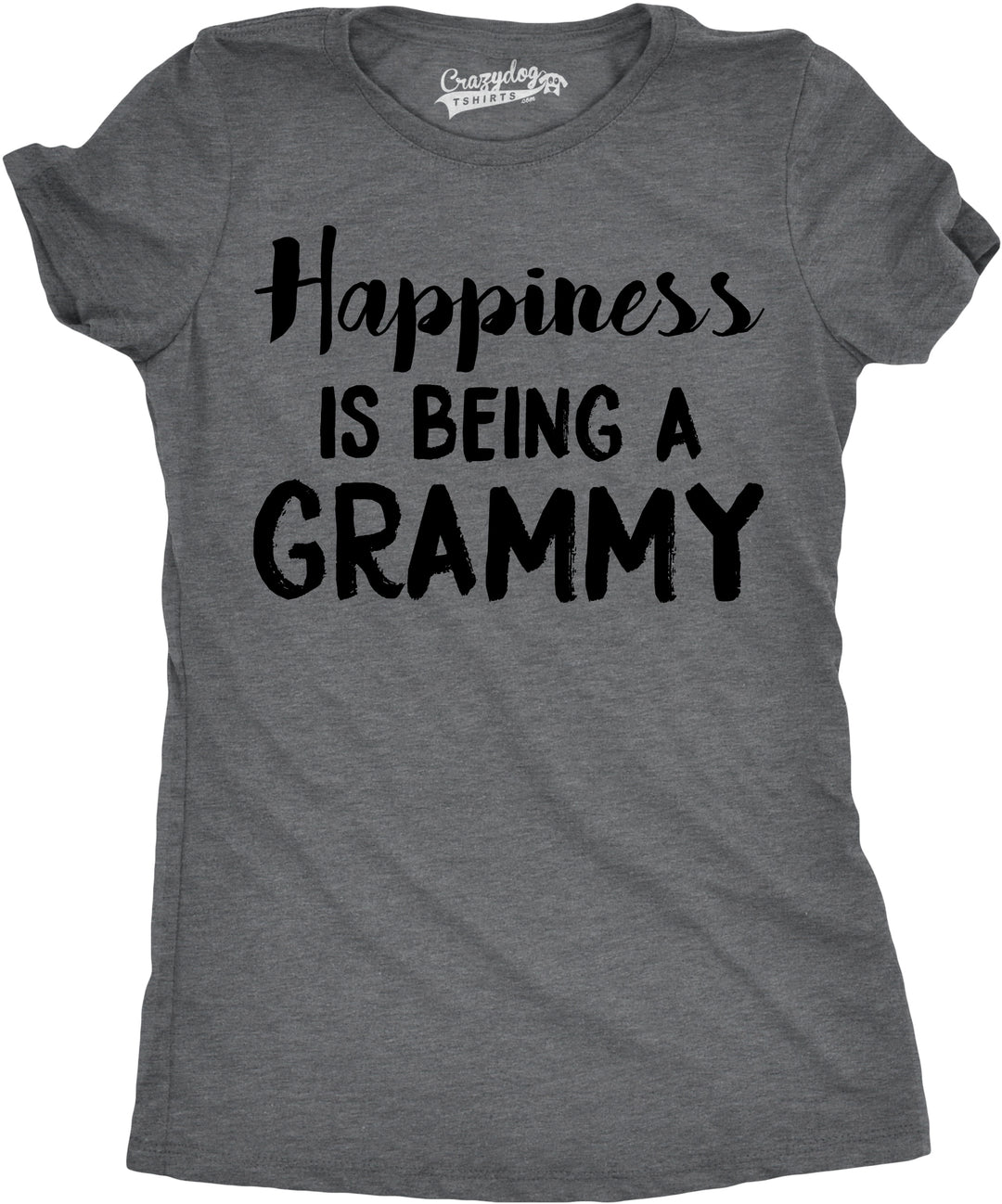 Funny Dark Heather Grey Happiness Is Being A Grammy Womens T Shirt Nerdy Mother's Day Grandmother Tee