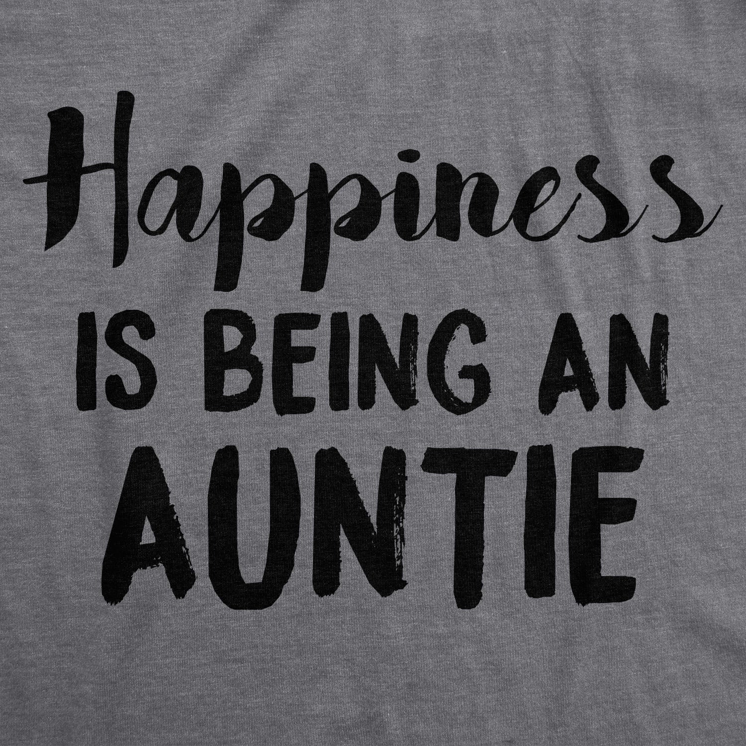 Funny Happiness is Being an Auntie Womens T Shirt Nerdy Aunt Tee