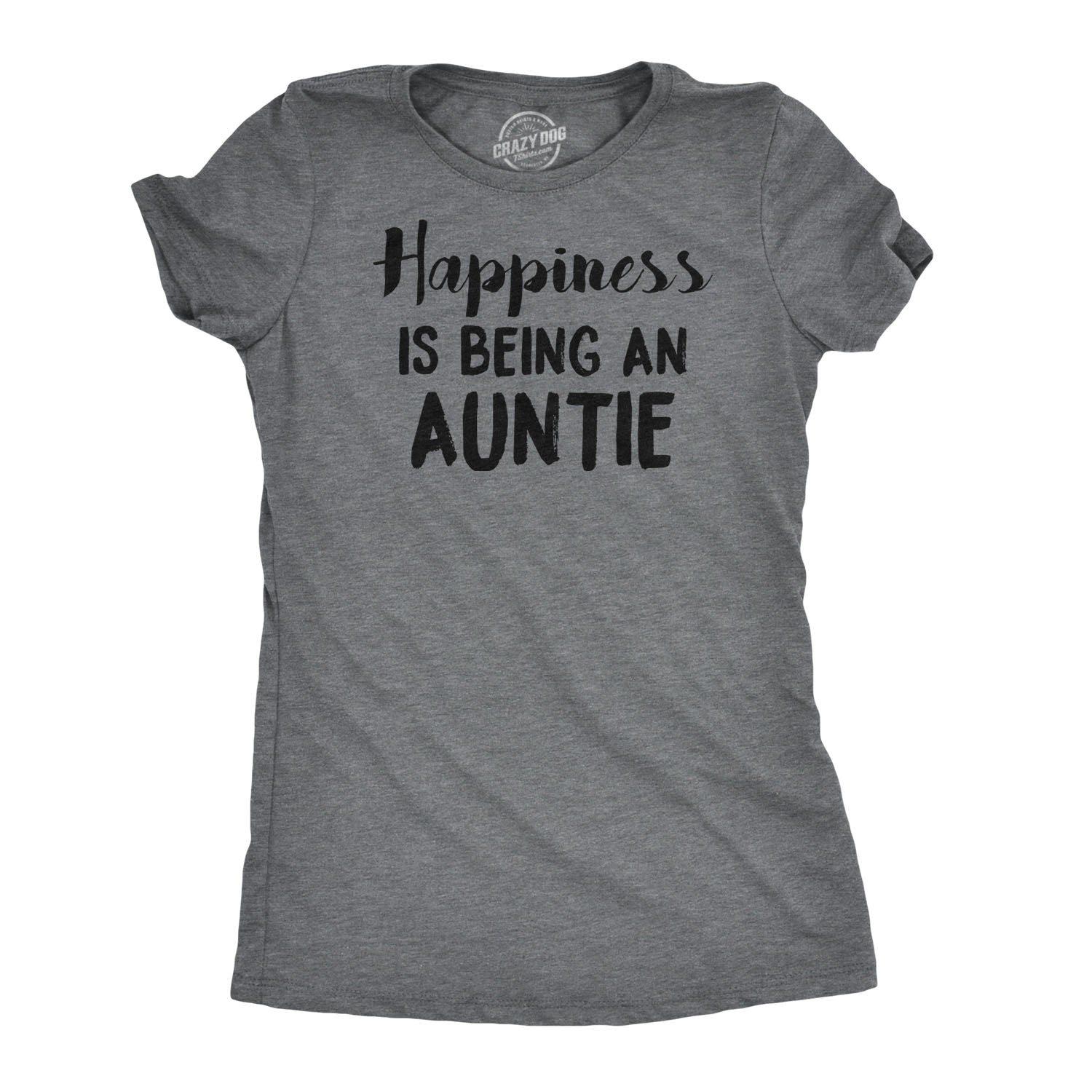 Funny Happiness is Being an Auntie Womens T Shirt Nerdy Aunt Tee