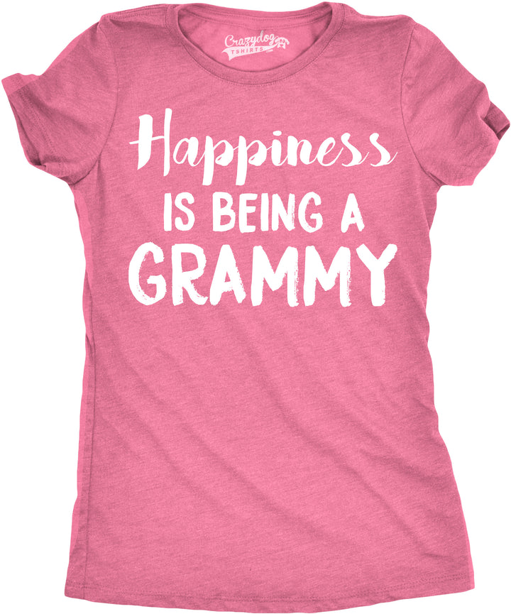 Funny Pink Happiness Is Being A Grammy Womens T Shirt Nerdy Mother's Day Grandmother Tee