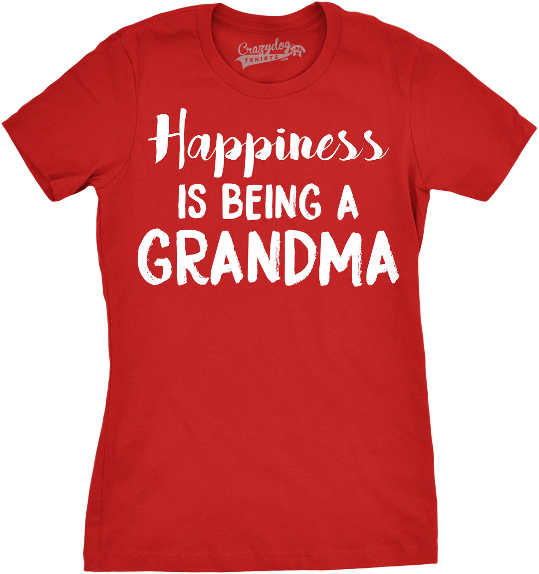 Funny Red Happiness Is Being a Grandma Womens T Shirt Nerdy Mother's Day Grandmother Tee