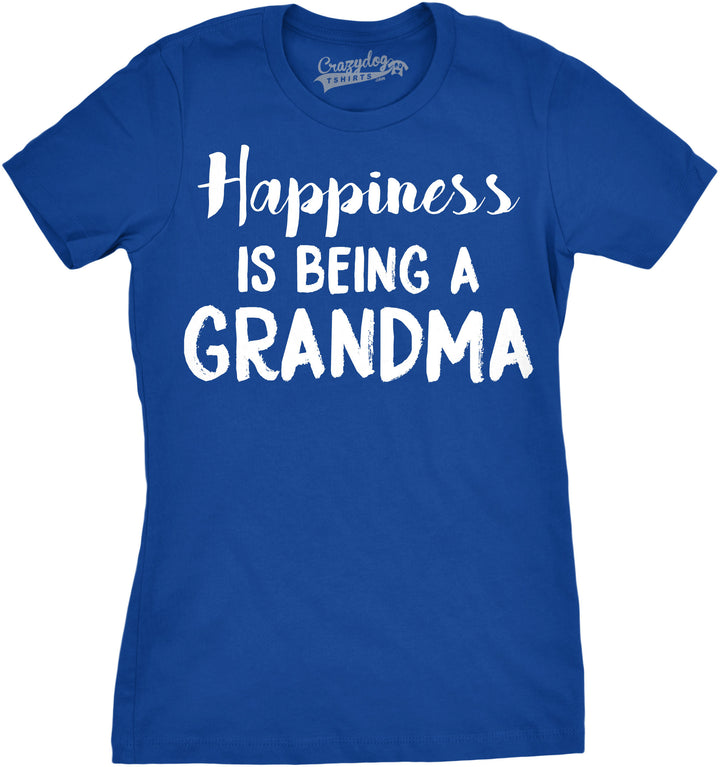 Funny Heather Royal Happiness Is Being a Grandma Womens T Shirt Nerdy Mother's Day Grandmother Tee