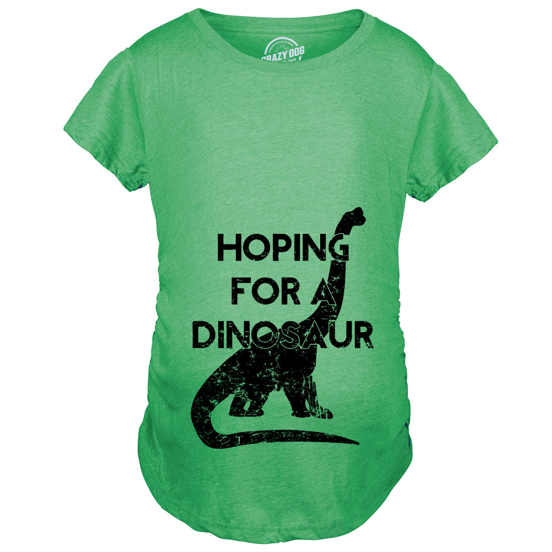 Funny Green Hoping For A Dinosaur Maternity T Shirt Nerdy Dinosaur Tee