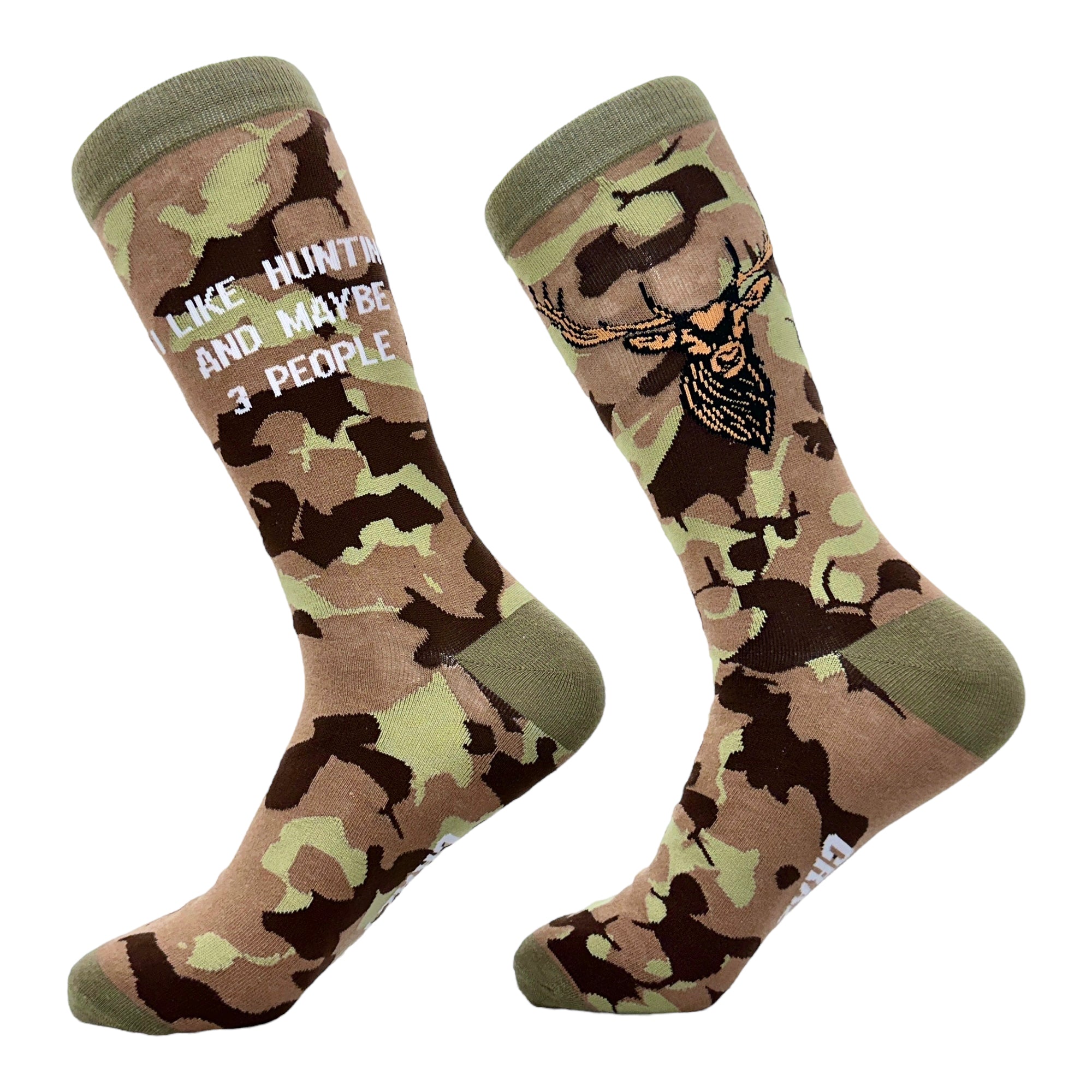 Funny Multi - Hunting Men's I Like Hunting And Maybe 3 People Sock Nerdy Hunting Introvert Tee