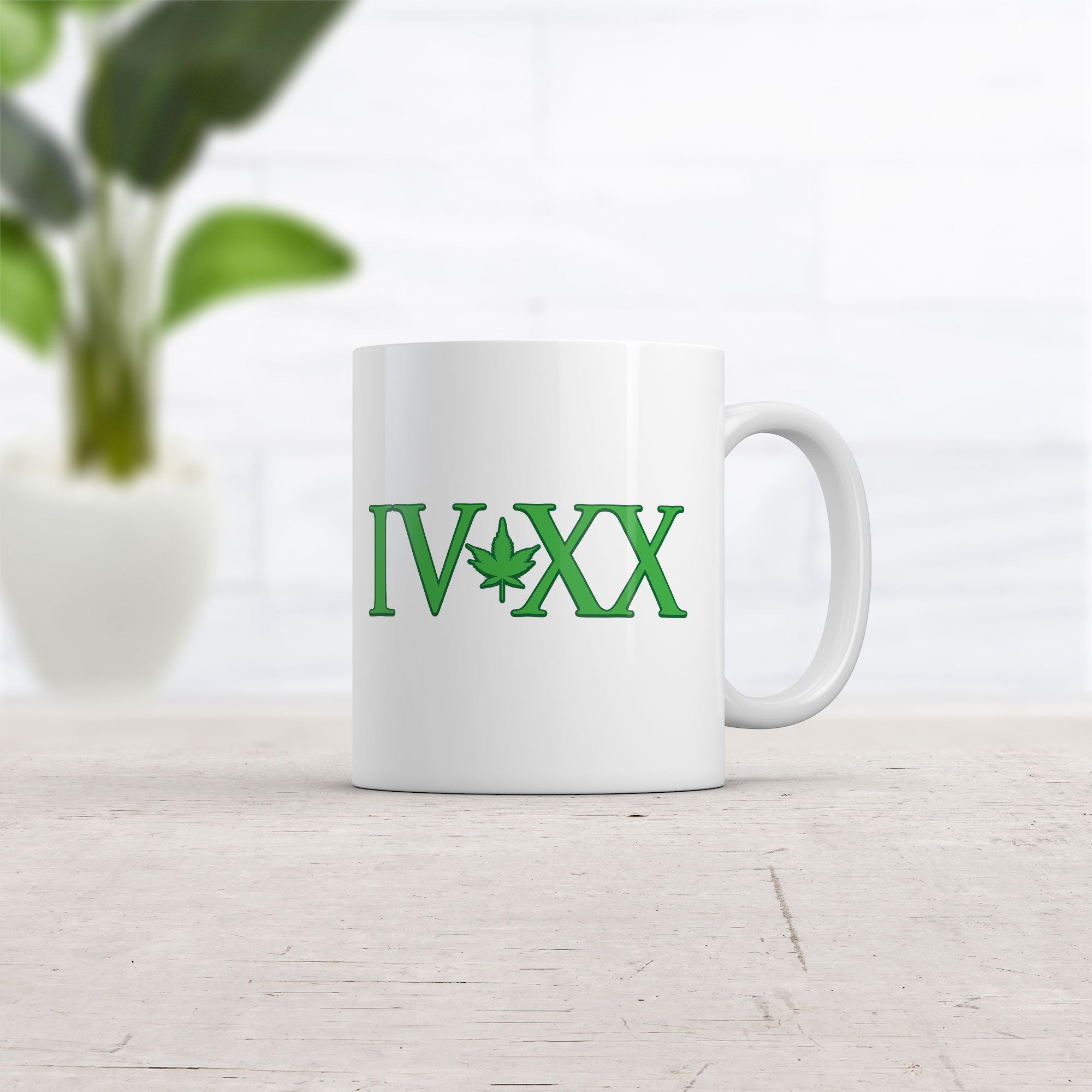 Funny White IVXX Coffee Mug Nerdy 420 Tee