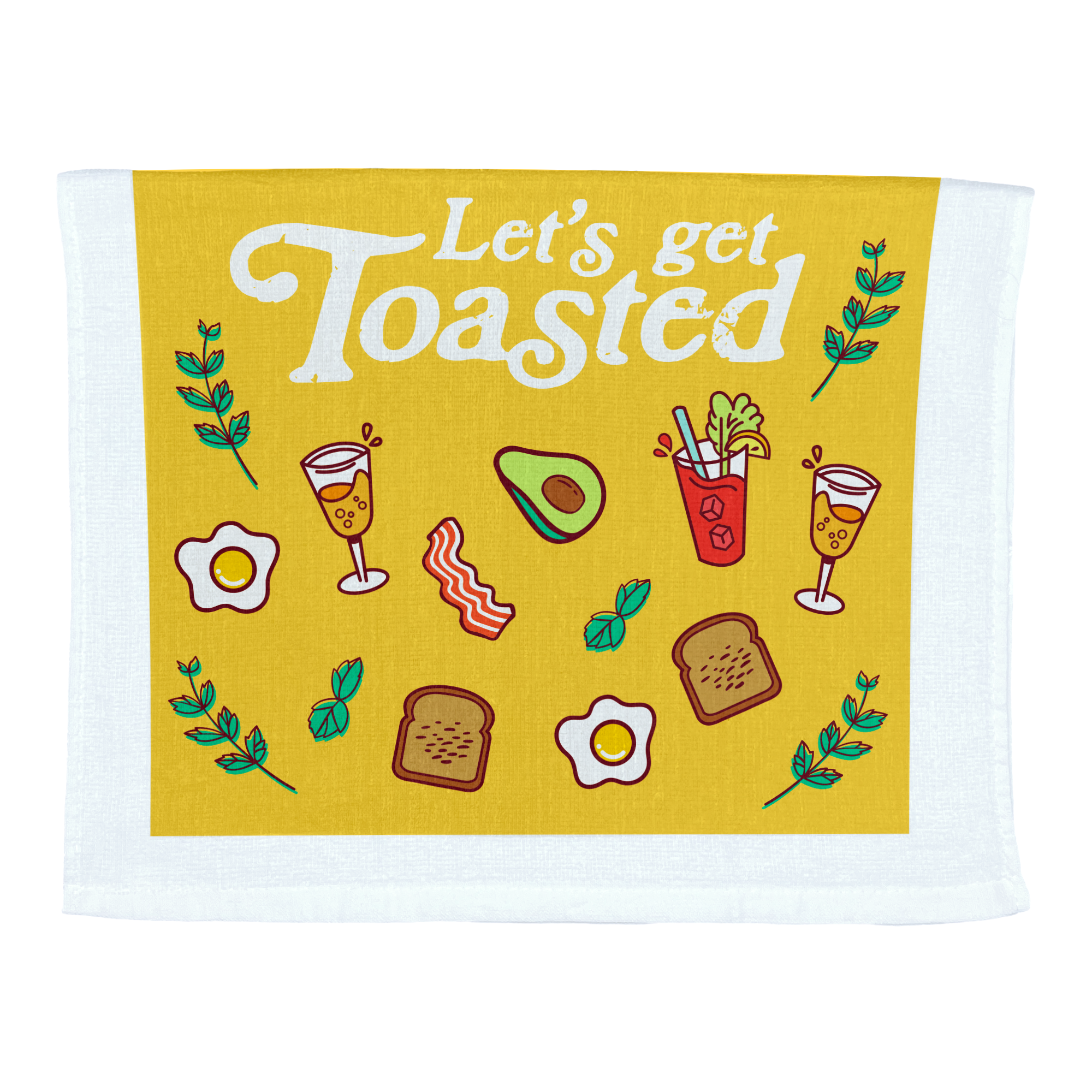 Funny Lets Get Toasted Lets Get Toasted Tea Towel Nerdy 420 Food Tee
