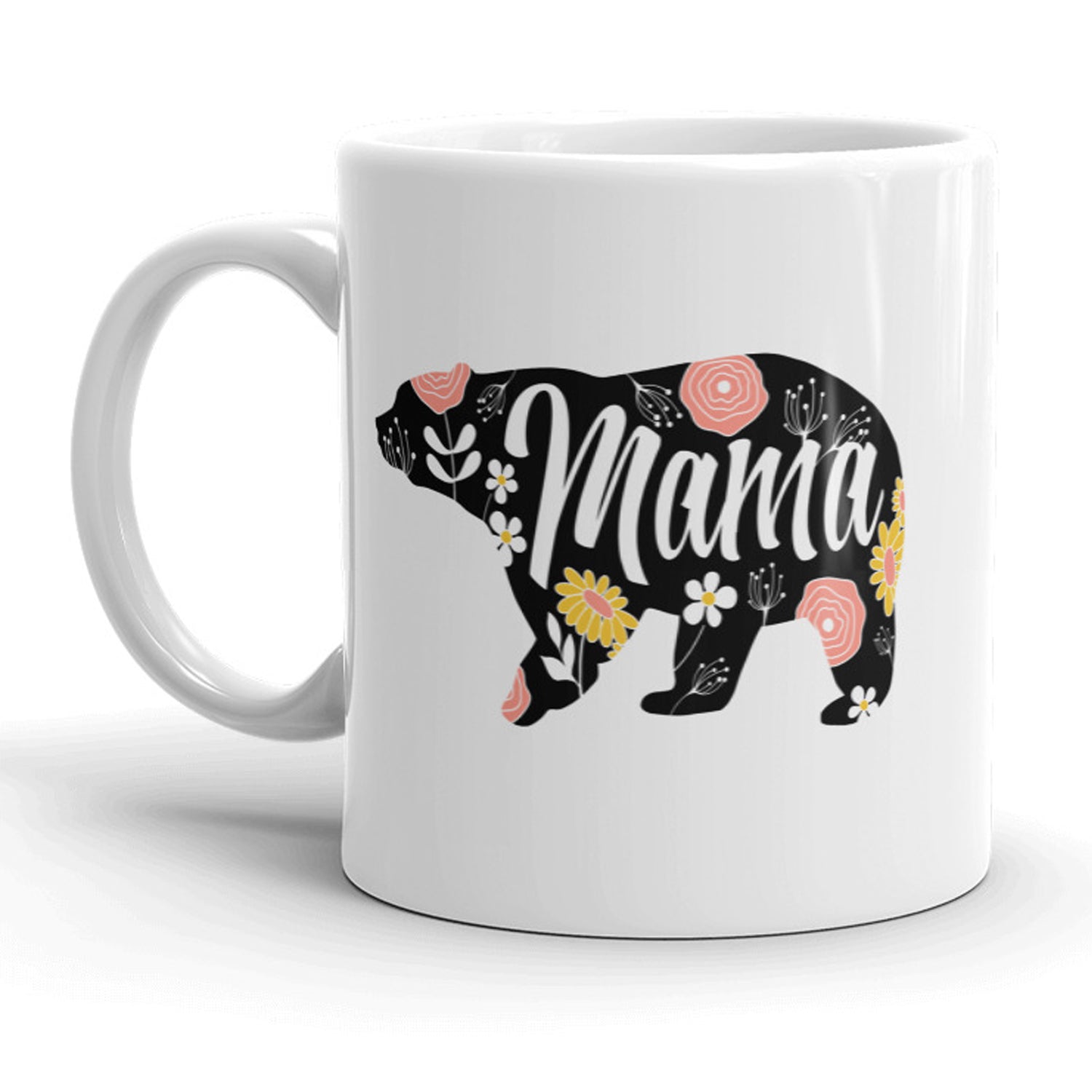 Funny Mama Bear Floral Mama Bear Floral Coffee Mug Nerdy Mother's Day animal Tee