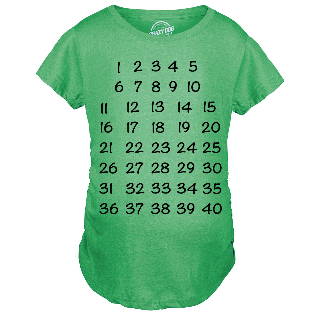 Funny Green Calendar Countdown Maternity T Shirt Nerdy Tee