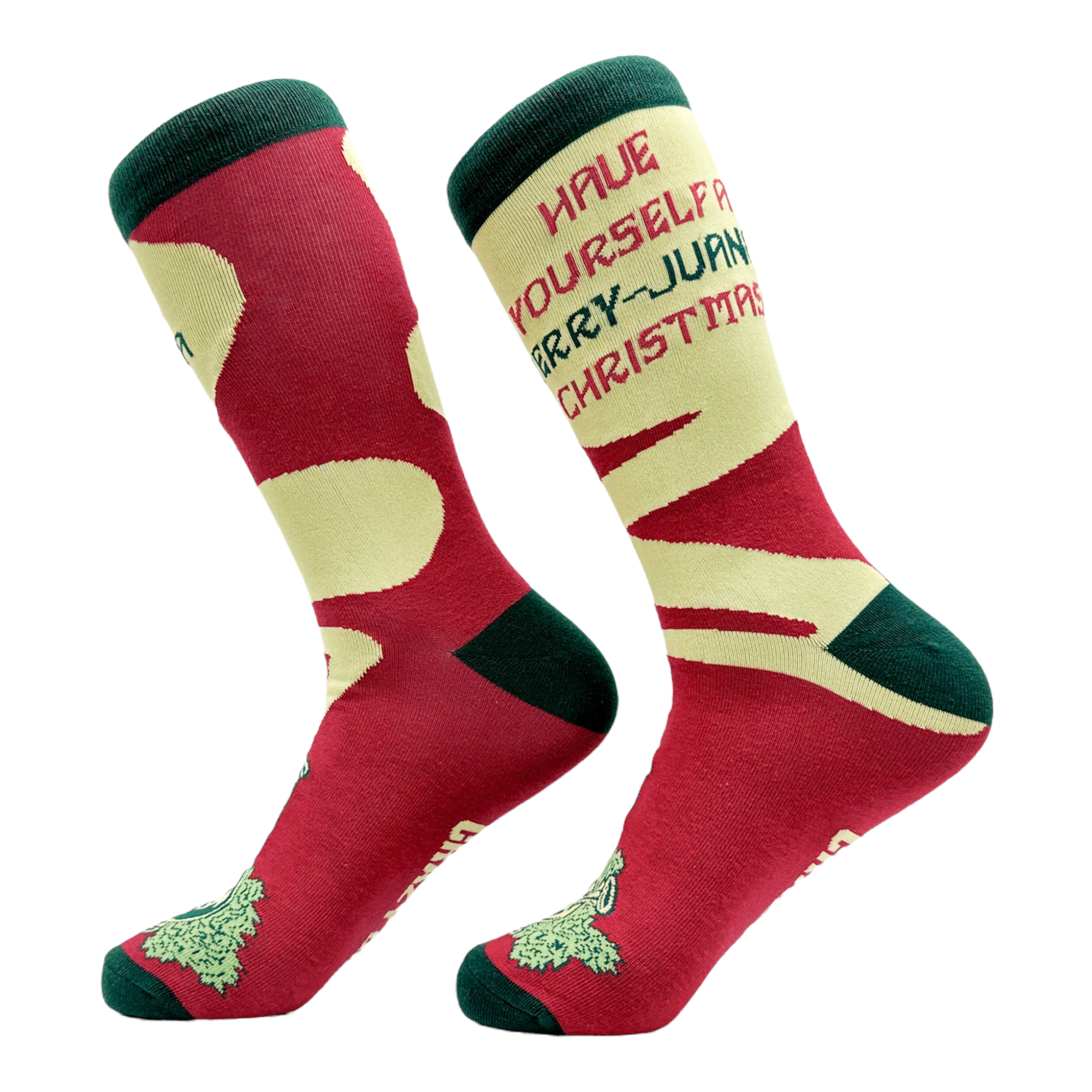 Funny Multi - MERRYJUANA Men's Have Yourself A Merry Juana Christmas Sock Nerdy Christmas 420 Tee