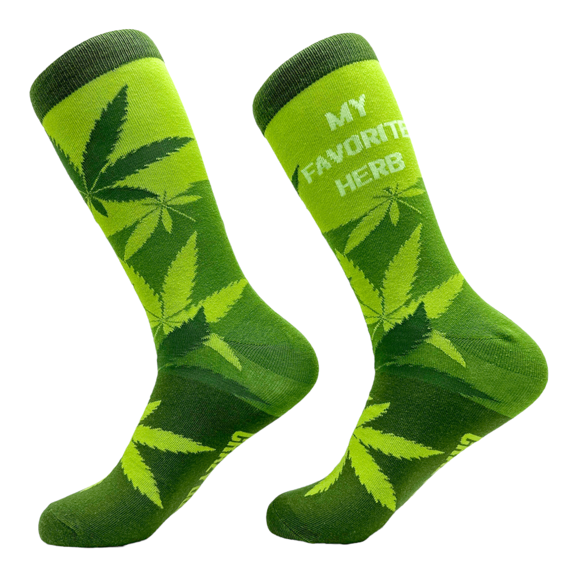 Funny Green - HERB Men's My Favorite Herb Sock Nerdy 420 Tee