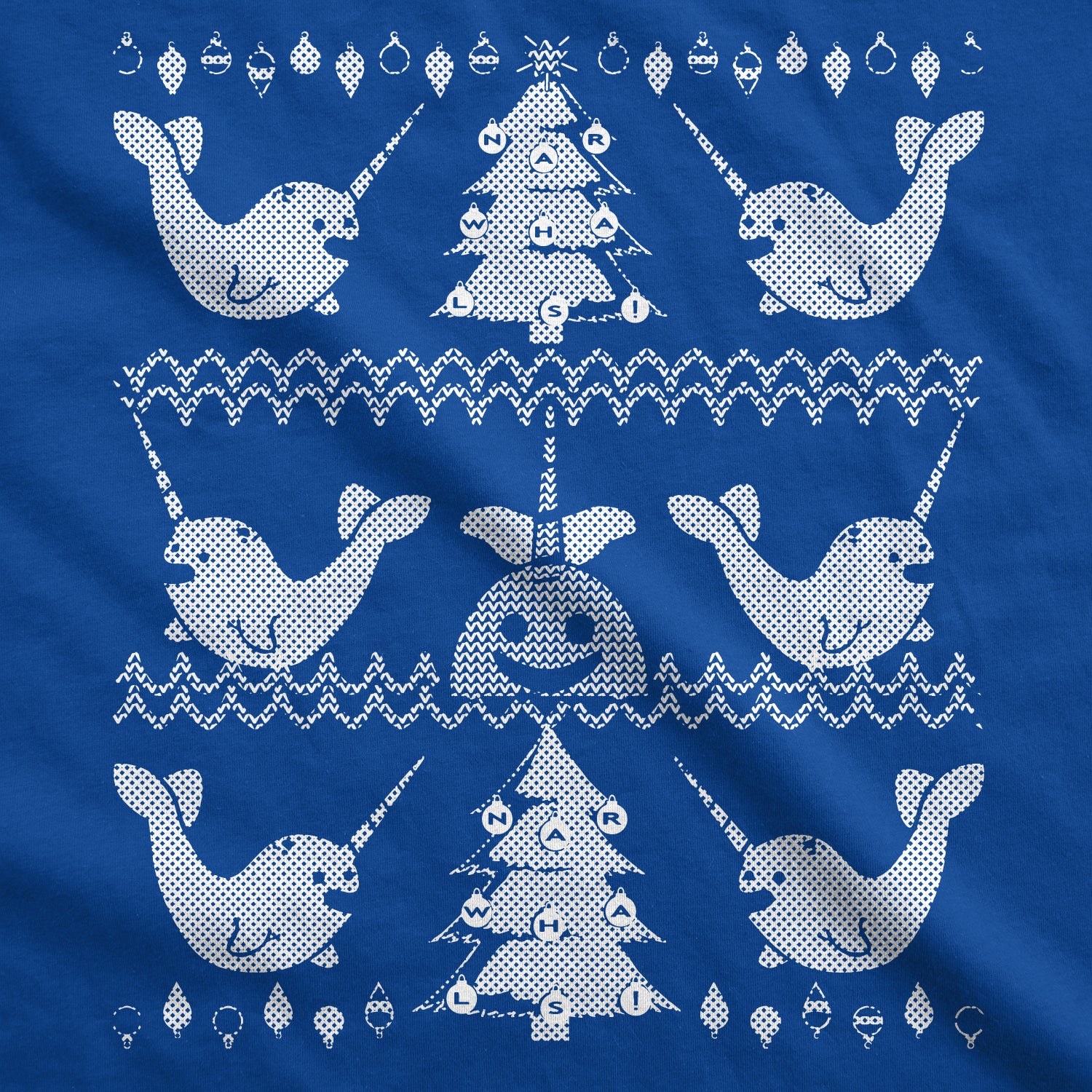 Funny Heather Royal Narwhal Ugly Christmas Sweater Mens T Shirt Nerdy Christmas Animal Ugly Sweater earth Tee