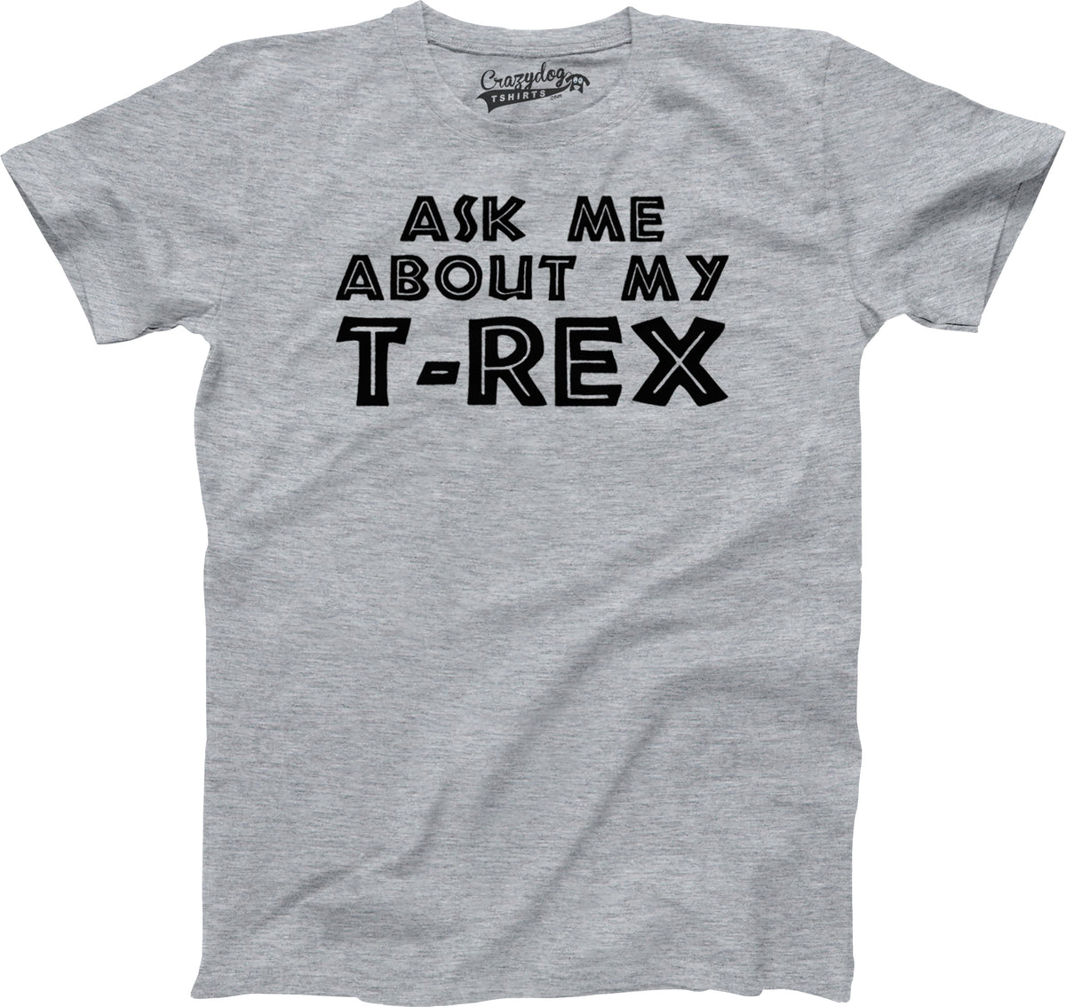 Funny Light Heather Grey Ask Me About My T-Rex Toddler T Shirt Nerdy Dinosaur Flip Tee