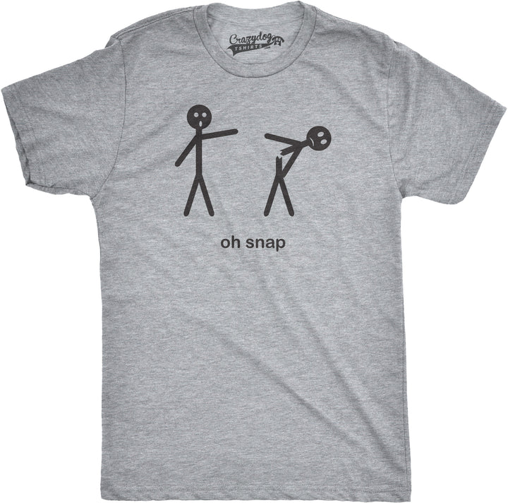 Funny Light Heather Grey Oh Snap Mens T Shirt Nerdy Sarcastic Tee