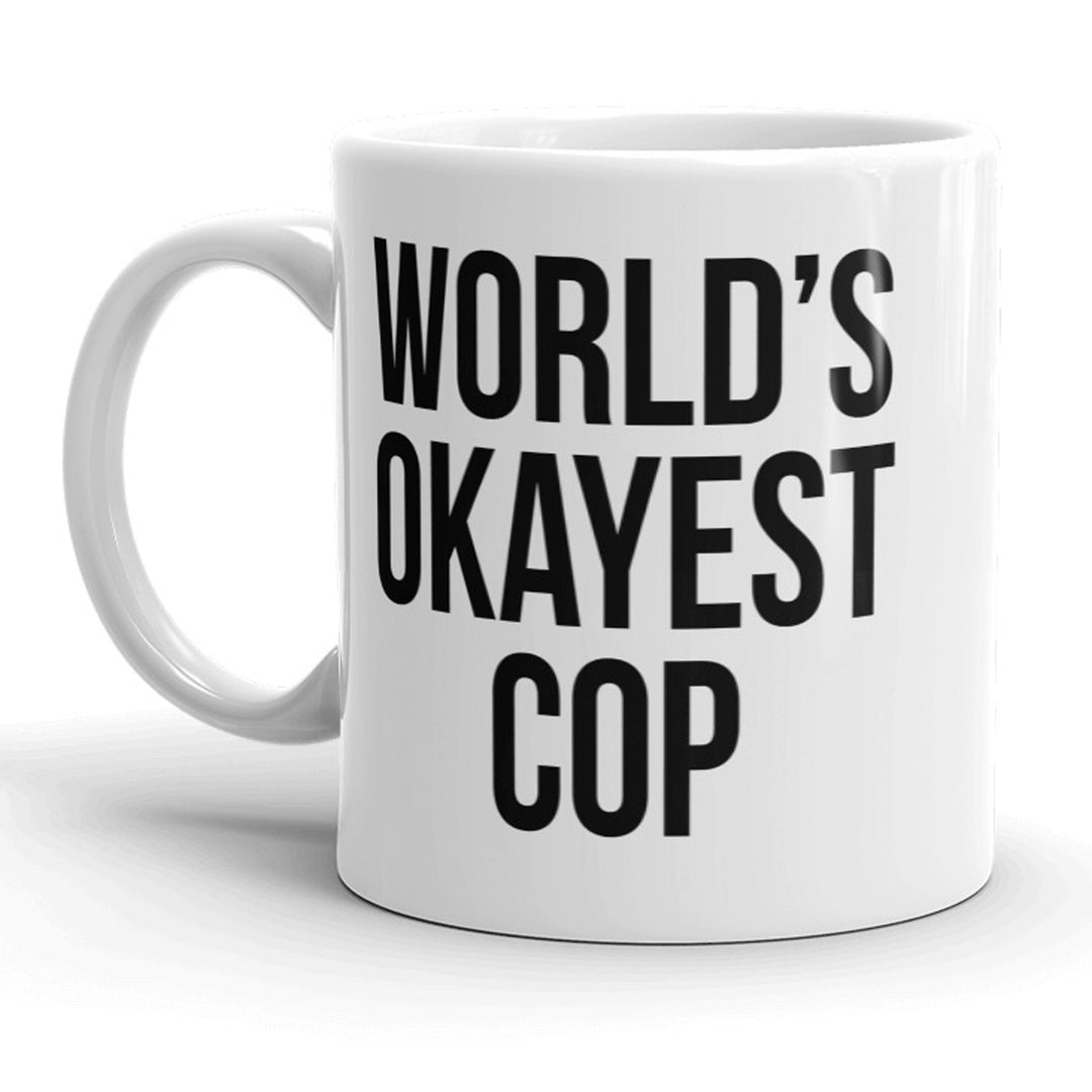 Funny White Worlds Okayest Shark Coffee Mug Nerdy Tee