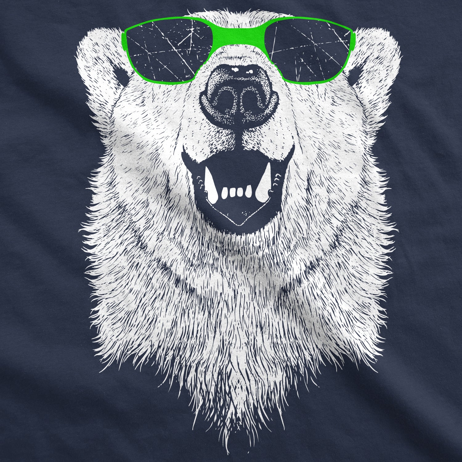 Funny Navy Polar Bear In Sunglasses Hoodie Nerdy Animal Tee