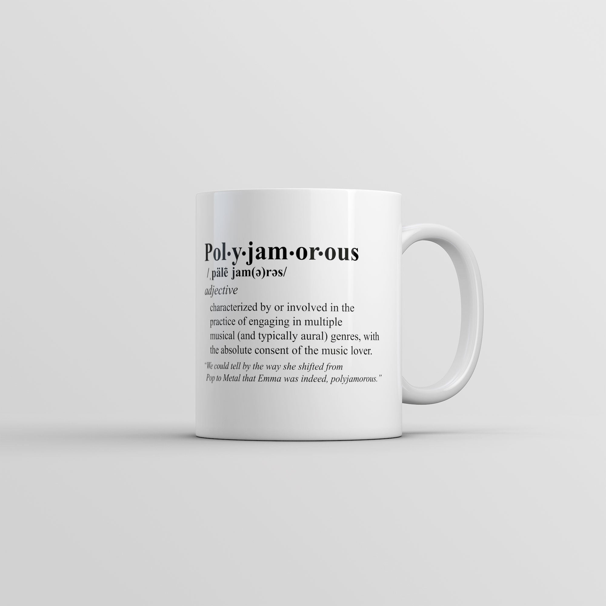 Funny White Polyjamorous Definition Coffee Mug Nerdy music sarcastic Tee