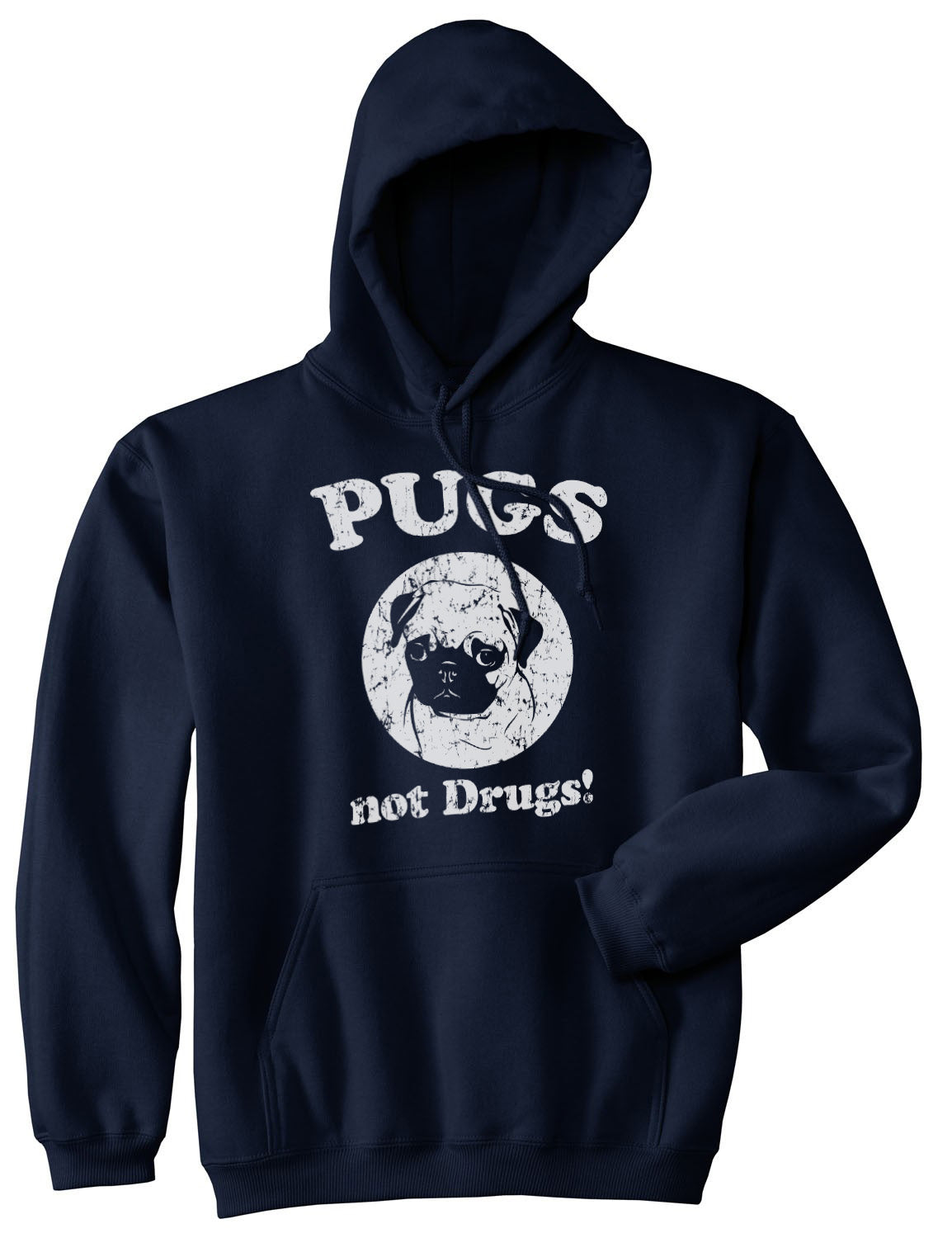 Funny Navy - Pugs Not Drugs Pugs Not Drugs Hoodie Nerdy Dog Tee