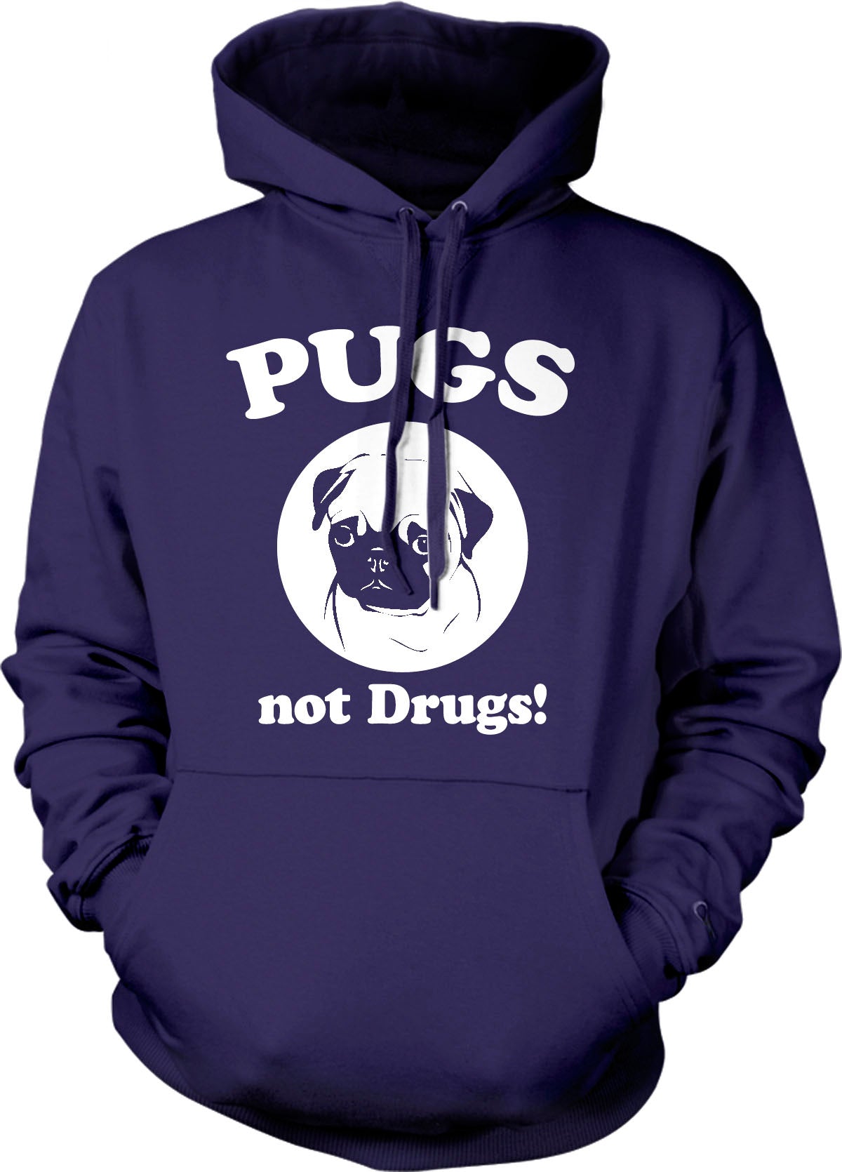 Funny Navy - Pugs Pugs Not Drugs Hoodie Nerdy Dog Tee