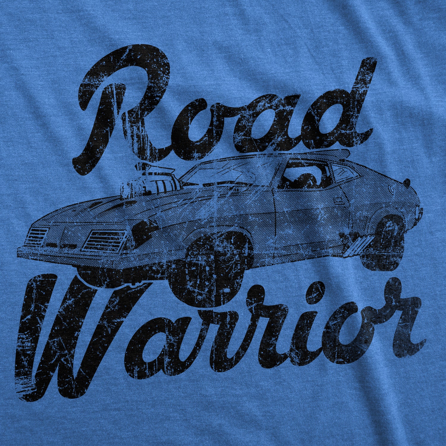 Funny Light Heather Blue Road Warrior Mens T Shirt Nerdy TV & Movies Retro Tee