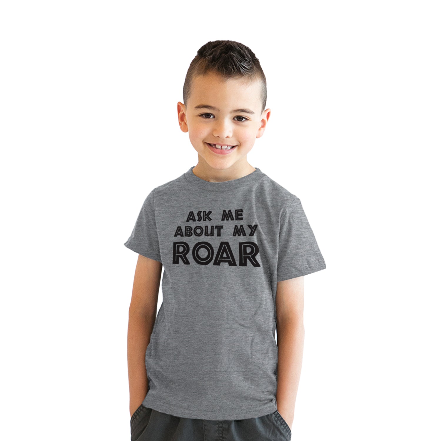 Funny Light Heather Grey - Lion Ask Me About My Lion Flip Youth T Shirt Nerdy Flip Animal Tee