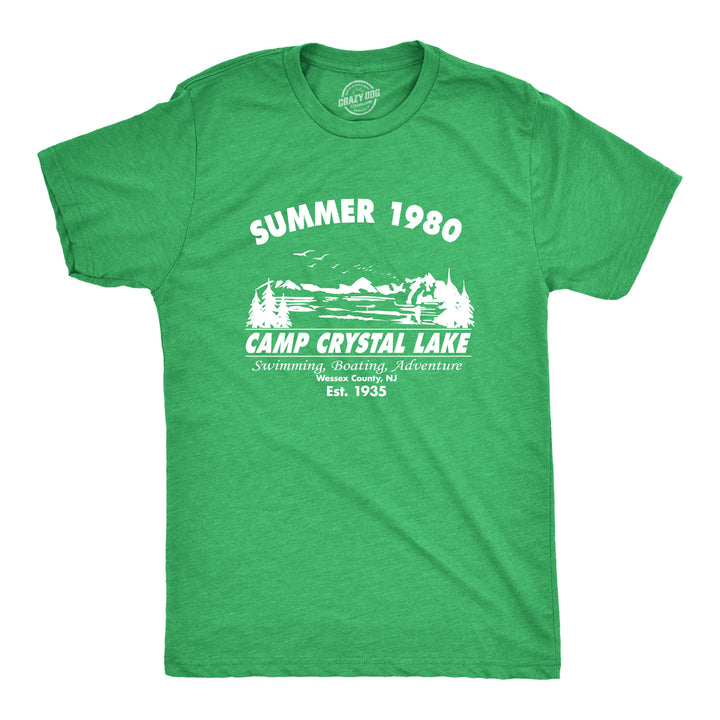 Funny Green Summer 1980 Camp Crystal Lake Mens T Shirt Nerdy Halloween TV & Movies Camping Retro Tee