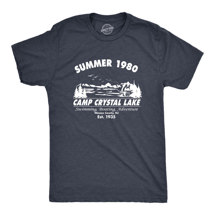 Funny Heather Navy Summer 1980 Camp Crystal Lake Mens T Shirt Nerdy Halloween TV & Movies Camping Retro Tee