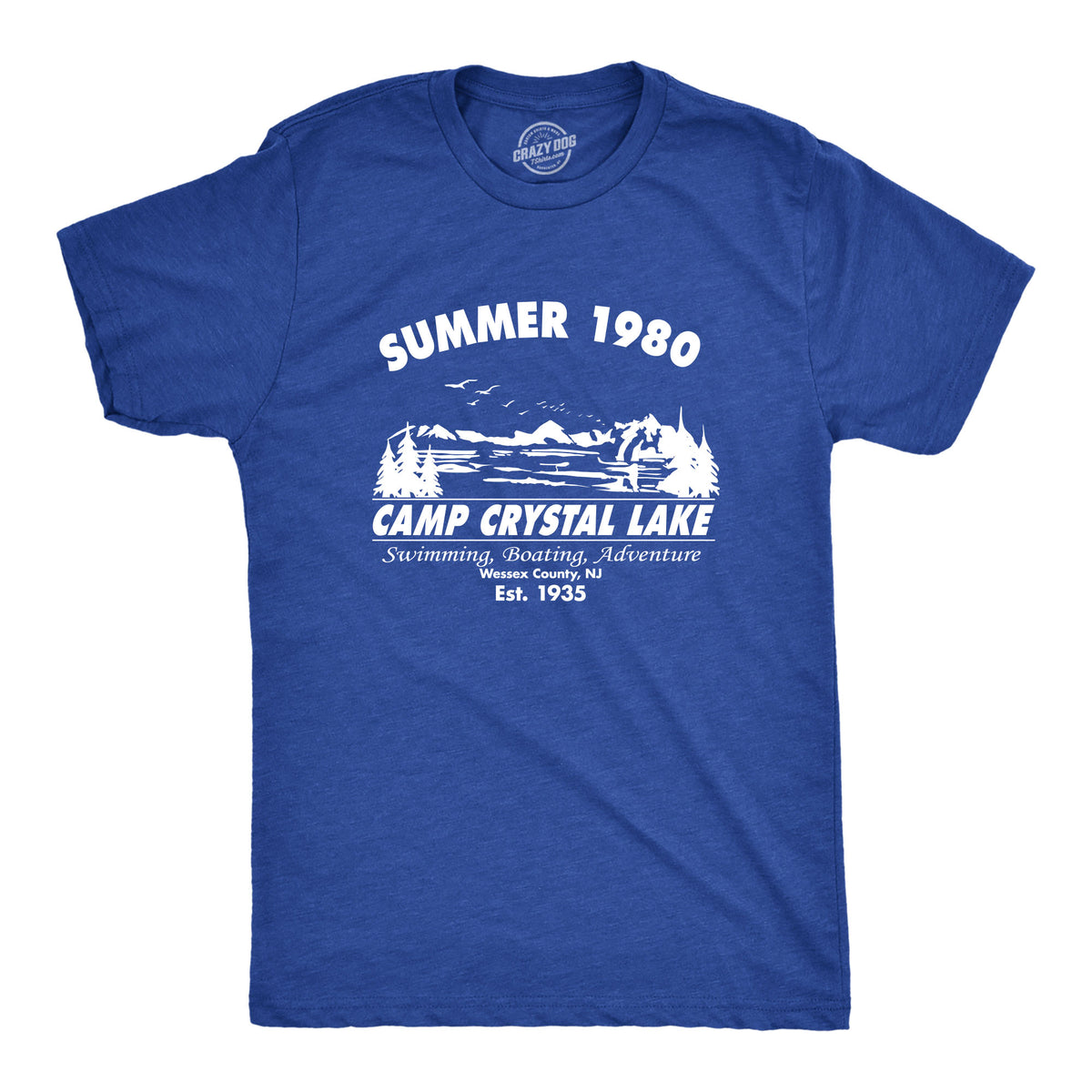Funny Heather Royal Summer 1980 Camp Crystal Lake Mens T Shirt Nerdy Halloween TV &amp; Movies Camping Retro Tee