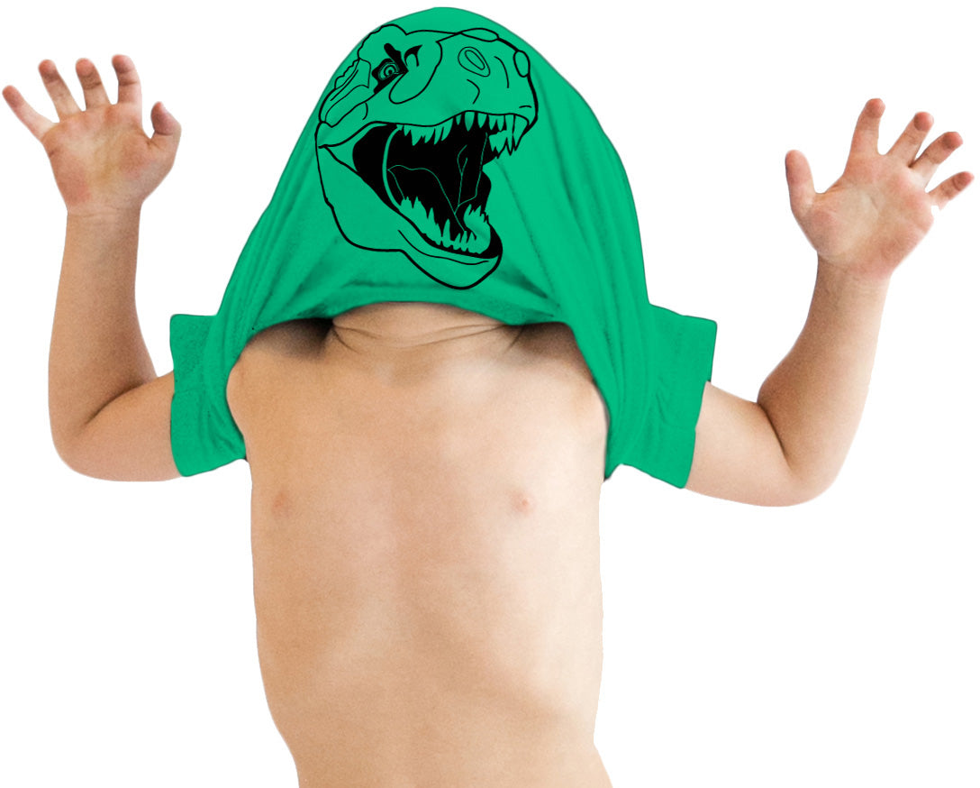 Funny Green Ask Me About My T-Rex Toddler T Shirt Nerdy Dinosaur Flip Tee