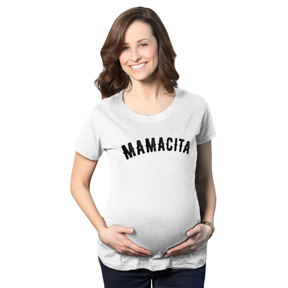 Funny White Mamacita Maternity T Shirt Nerdy Mother&#39;s Day Tee