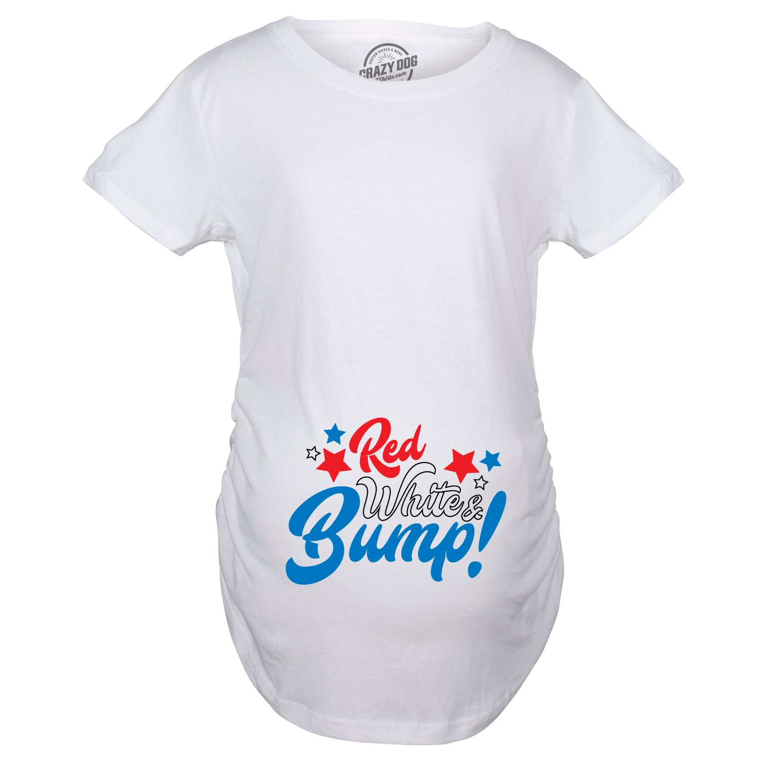 Funny White Red White And Bump Maternity T Shirt Nerdy Fourth of July Tee