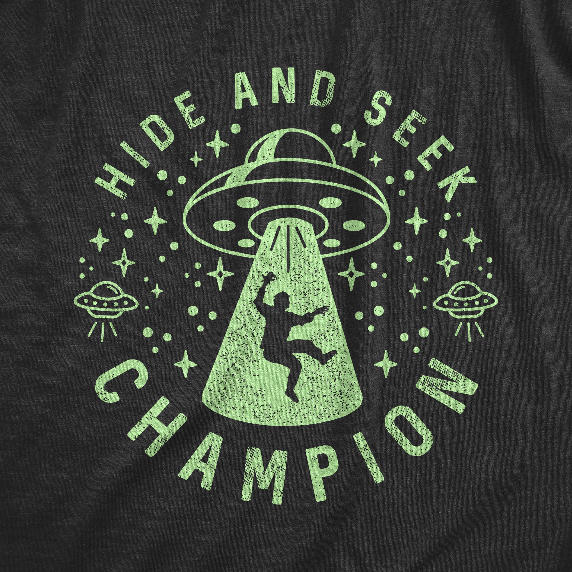 Funny Heather Black Alien Hide And Seek Champion Mens T Shirt Nerdy Space Tee