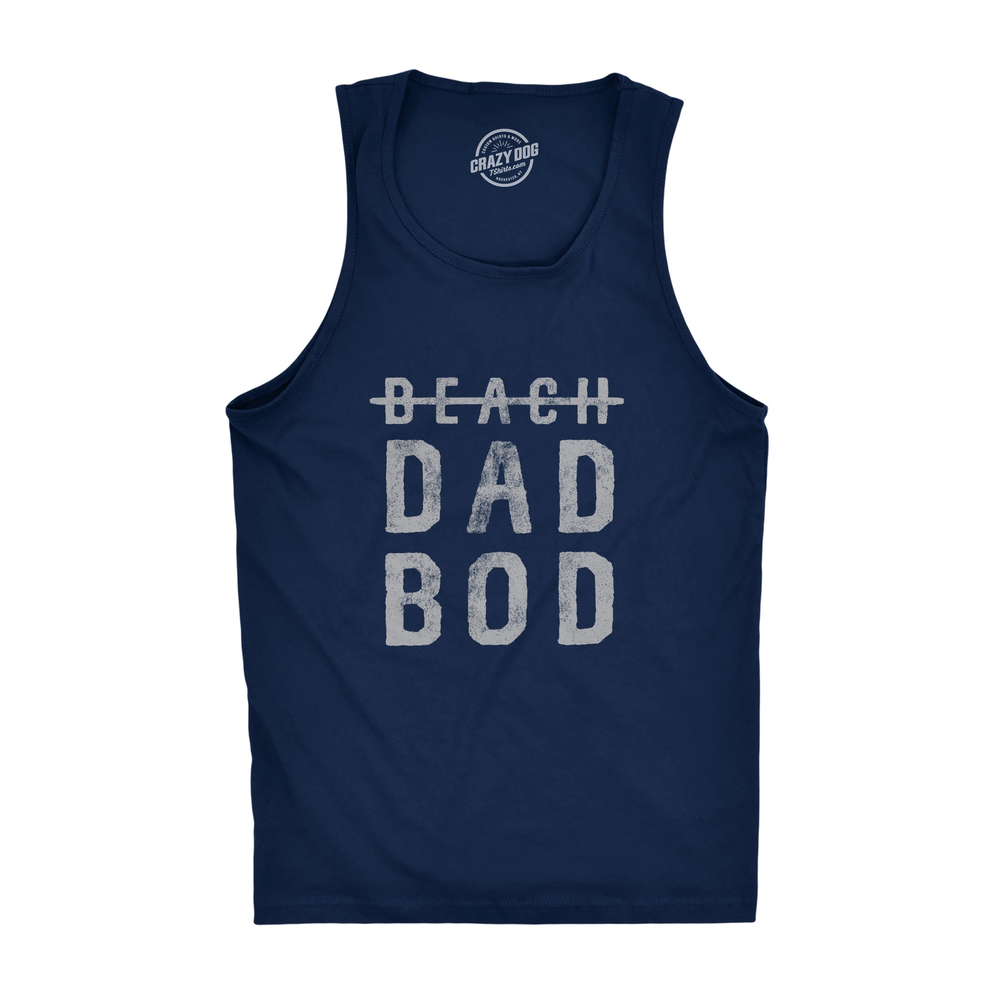 Funny Heather Navy Beach Dad Bod Mens Tank Top Nerdy Father's Day fitness fitness Tee