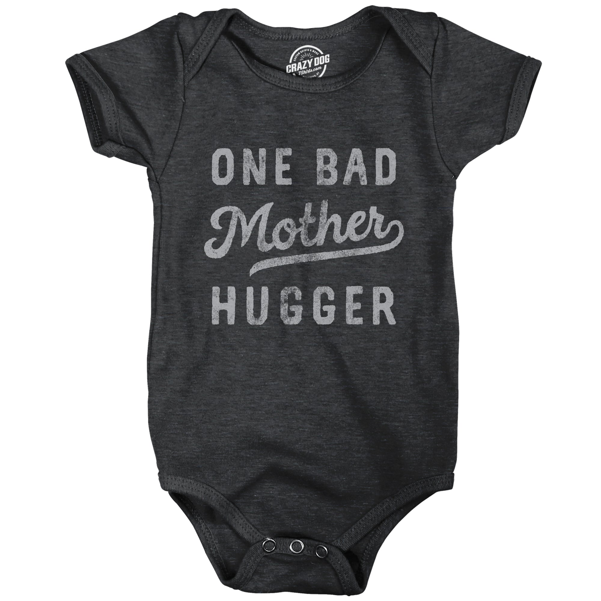 Funny Heather Black One Bad Mother Hugger Onesie Nerdy Mother's Day Sarcastic Tee