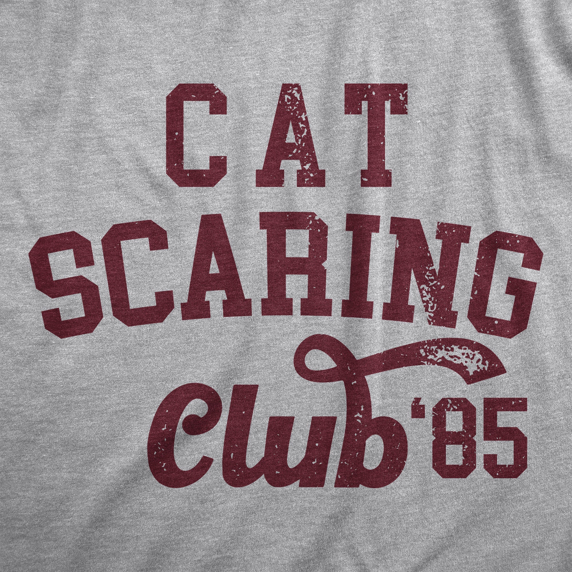 Funny Light Heather Grey - SCARING Cat Scaring Club Onesie Nerdy Cat sarcastic Tee