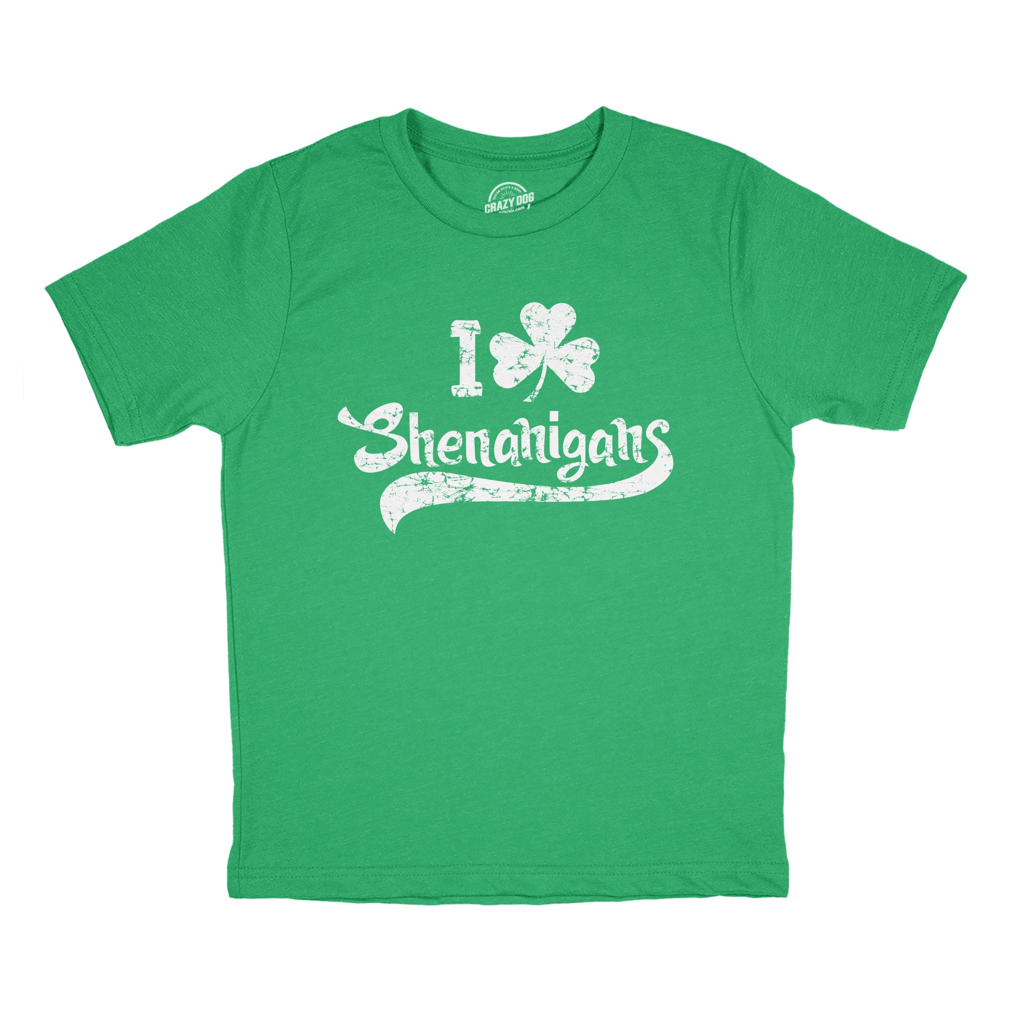 Funny Green - SHENANIGANS I Clover Shenanigans Youth T Shirt Nerdy Saint Patrick's Day Tee