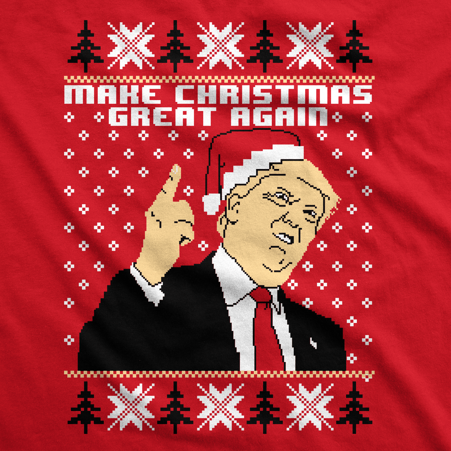 Make Christmas Great Again Crew Neck Sweatshirt  -  Crazy Dog T-Shirts