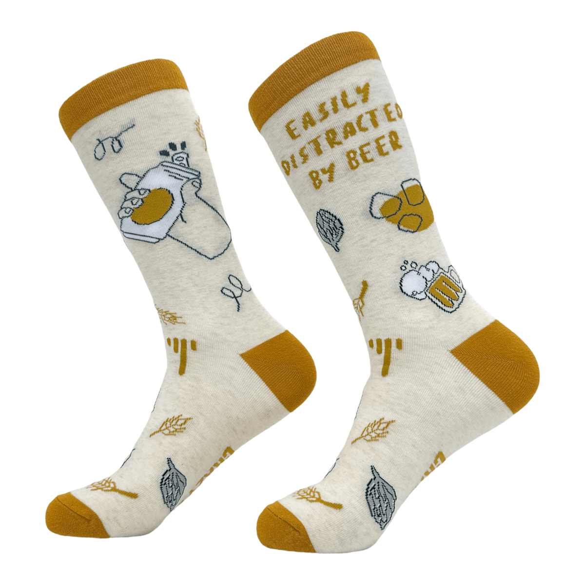 Men&#39;s Easily Distracted By Beer Socks  -  Crazy Dog T-Shirts