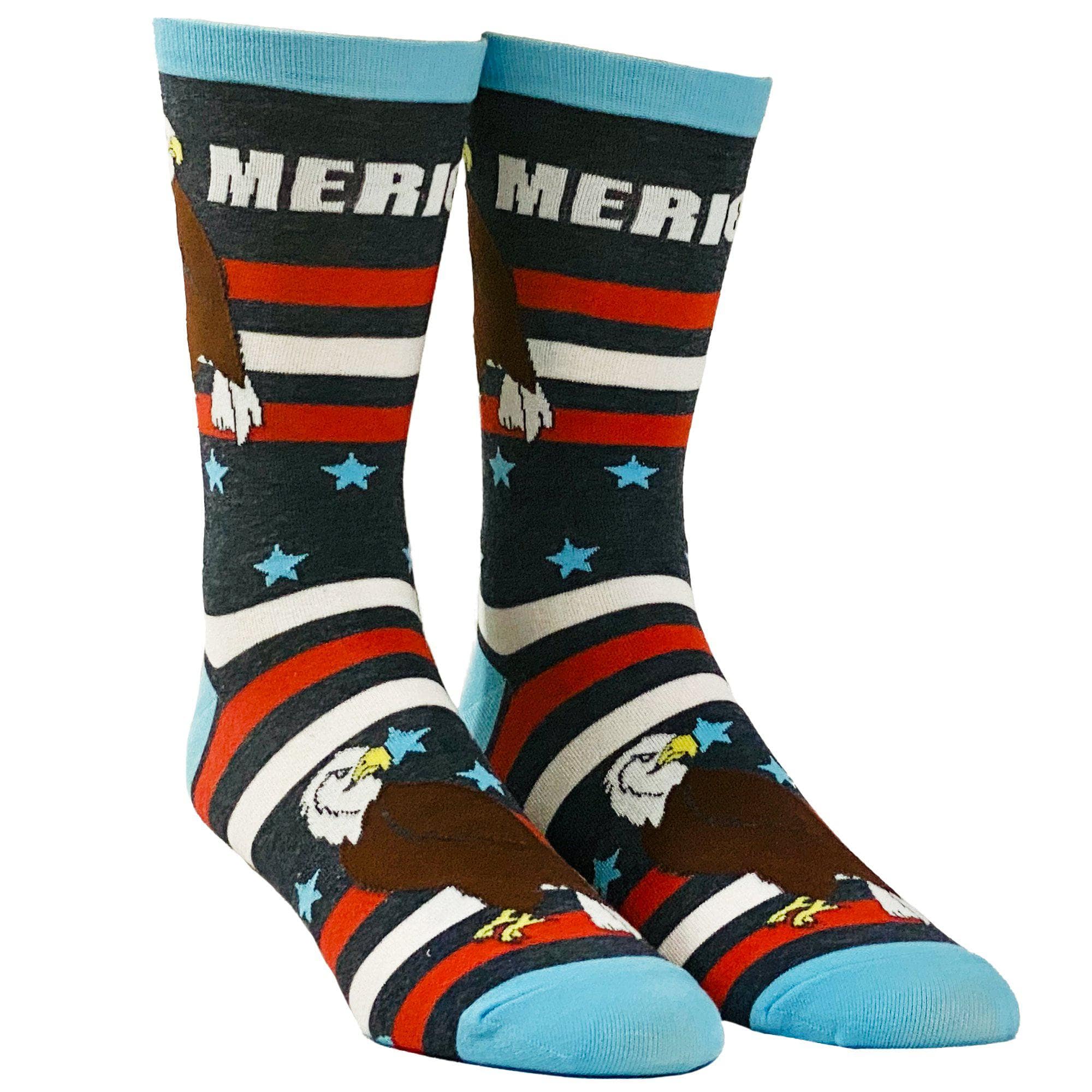Men's Merica Socks - Crazy Dog T-Shirts