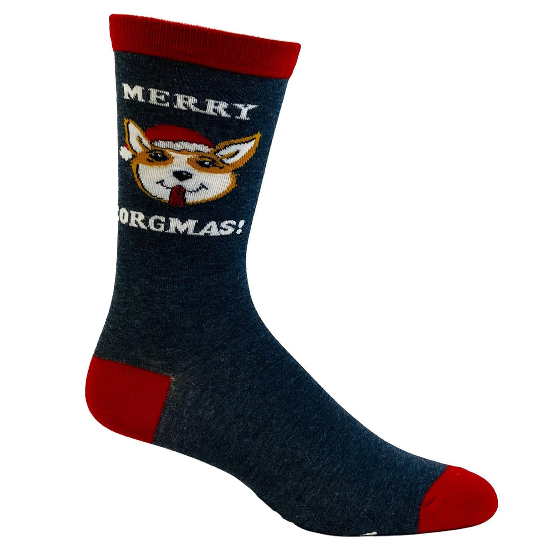 Men's Merry Corgmas Socks - Crazy Dog T-Shirts