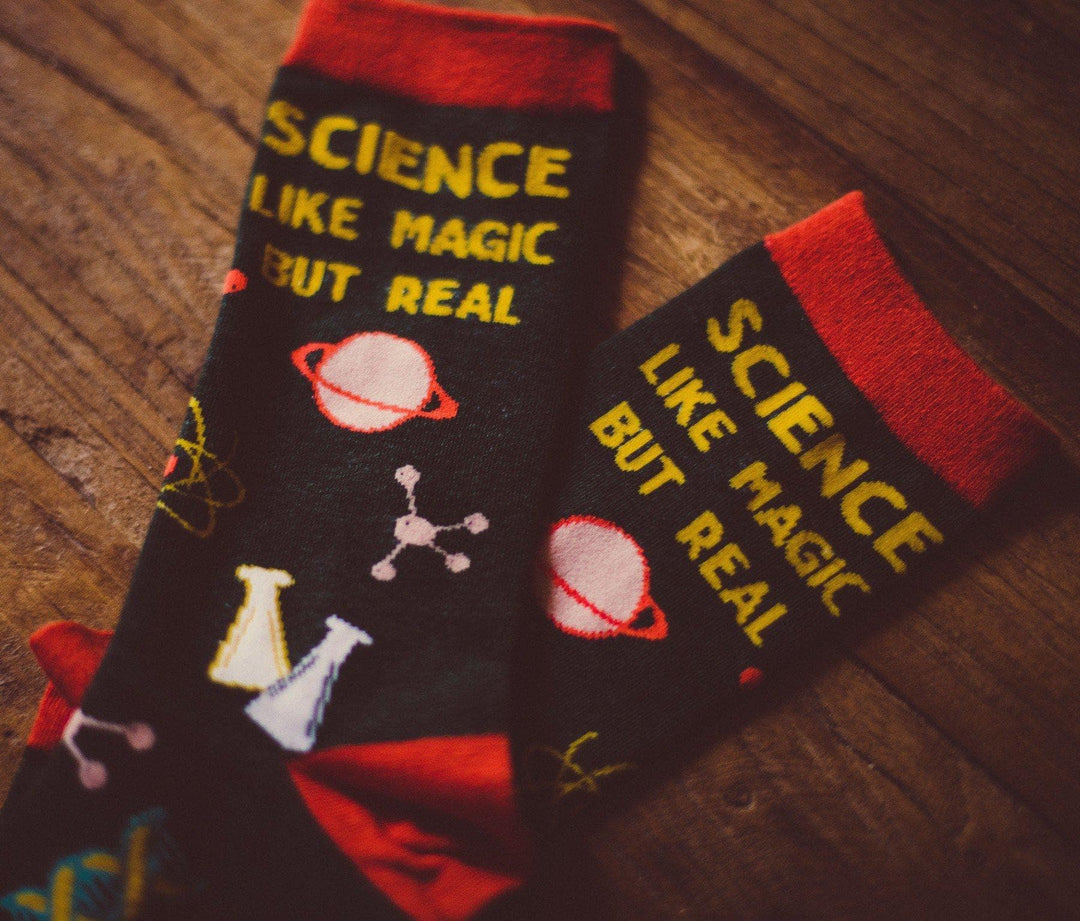 Men's Science Like Magic But Real Socks - Crazy Dog T-Shirts