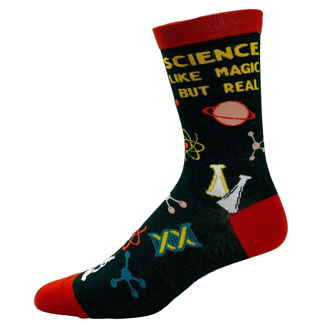 Men's Science Like Magic But Real Socks - Crazy Dog T-Shirts